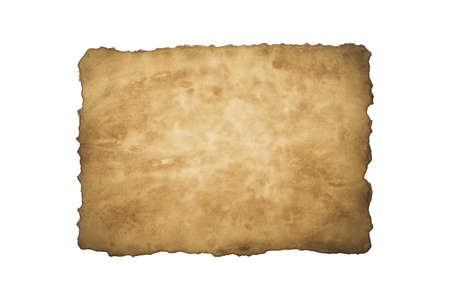 Old crushed vintage retro paper sheet   isolated on white background. Old photo texture with stains and scratches. Antique textured art concept.の写真素材