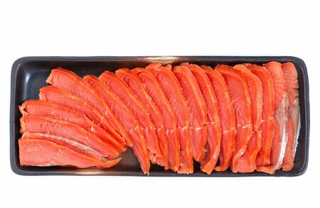 red caviar with pink salmonの写真素材