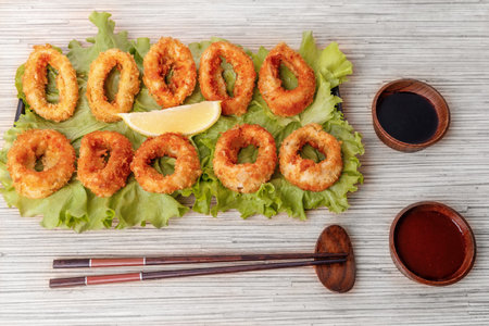 Japanese rice, vegetables and a salmon.の写真素材