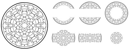 Mandalas pattern for vintage decorative elements, vector illustration, Coloring book page, fashion design, business card, wedding invitations, greeting cards, gift vouchers, backgroundのイラスト素材