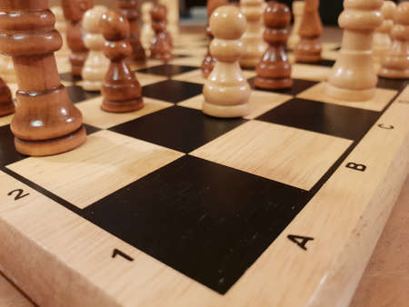 How to play wooden board game chess. Improvisation and Different angles of chess sets, pieces and...