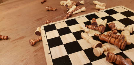 How to play wooden board game chess. Improvisation and Different angles of chess sets, pieces and...