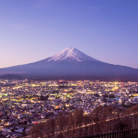 Mount Fuji at Kawakuchiko lake in Japanの写真素材