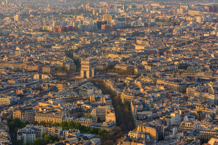 Aerial view of Paris architecture from the Eiffel tower の写真素材