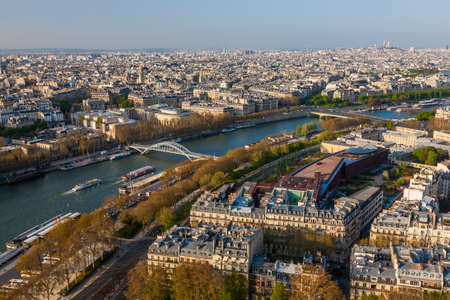 Aerial view of Paris architecture from the Eiffel tower の写真素材