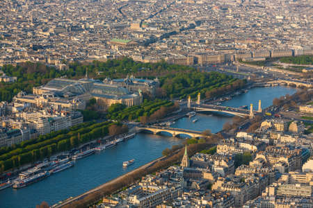 Aerial view of Paris architecture from the Eiffel tower の写真素材