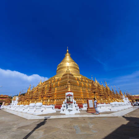 Shwezigon Paya in Bagan Myanmar (Burma)の写真素材