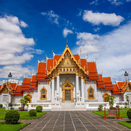 Marble Temple (Wat Benchamabophit Dusitvanaram) bangkok Thailandの写真素材