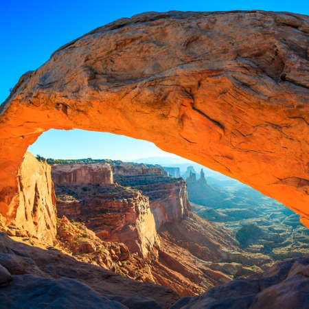 Mesa Arch Cnyonlands National Park sunrise.の写真素材