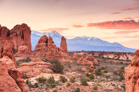 Groups of stone in Arches National Parkの写真素材