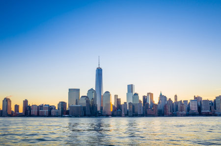 NEW YORK - February 10: Manhattan Island on Feb. 10, 2014. Manhattan Island is bounded by the Hudson River to the west and the East River to the east. To the north, the Harlem River divides Manhattan Island from The Bronx and the mainland United Statesのeditorial素材