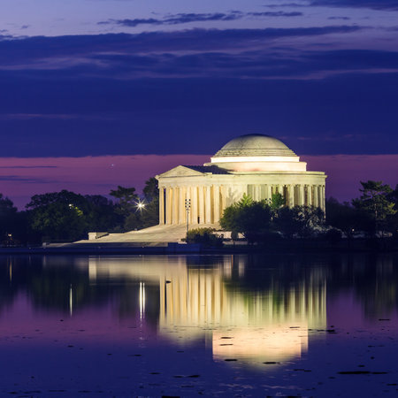 the Jefferson Memorial during the Cherry Blossom Festival. Washington, DCのeditorial素材