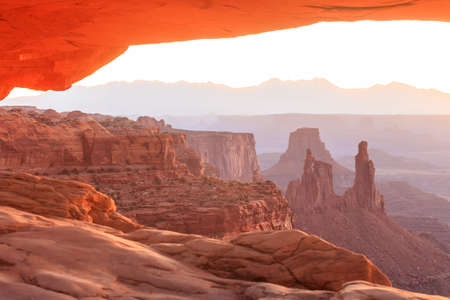 Mesa Arch Cnyonlands National Park sunrise.の写真素材