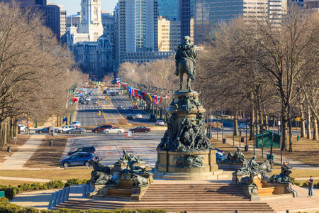 Philadelphia skyline, taken from the art museum