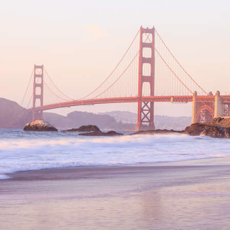 Golden Gate Bridge at twilightの写真素材