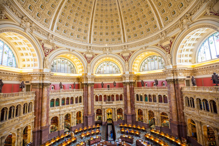 Main Hall of the Library of Congress ceiling, Washington, DCのeditorial素材