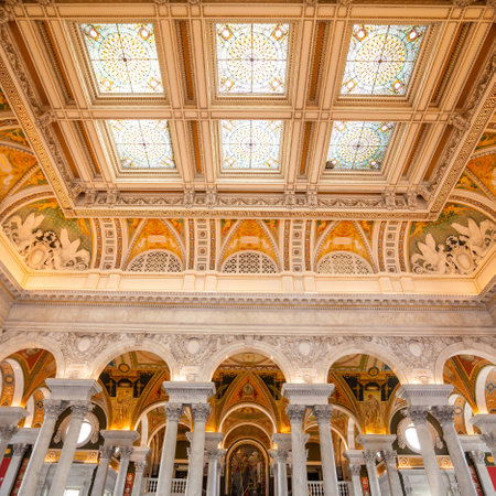 Library of Congress, interior of the building, Washington, DCのeditorial素材