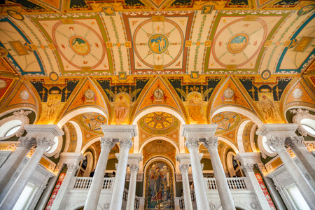 Library of Congress, interior of the building, Washington, DCのeditorial素材