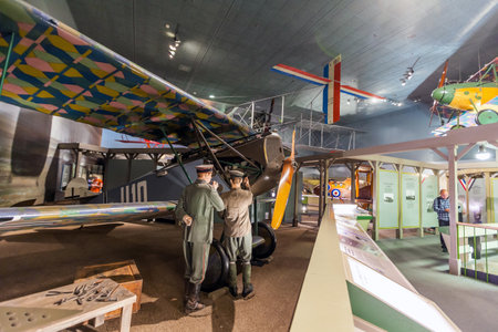 WASHINGTON DC - APRIL 10: National Air and Space museum in Washington on April 10, 2014. It holds the largest collection of historic aircraft and spacecraft in the world. Open for public at July 14, 2010のeditorial素材