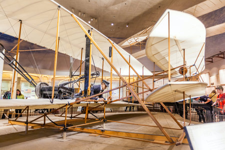 WASHINGTON DC - APRIL 10: National Air and Space museum in Washington on April 10, 2014. It holds the largest collection of historic aircraft and spacecraft in the world. Open for public at July 14, 2010のeditorial素材