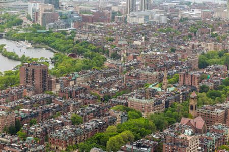 An aerial view of Boston cityscape の写真素材