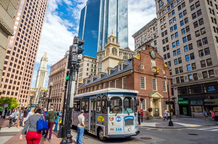 Boston May 20 :  The Old State House in Boston, Massachusetts, USA on May 20, 2014. Built in 1713, it was the seat of the Massachusetts General Court until 1798.のeditorial素材