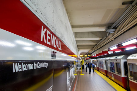 BOSTON- MAY 20: The T subway red line station in Boston on May 20, 2014. The T  was formed in 1964