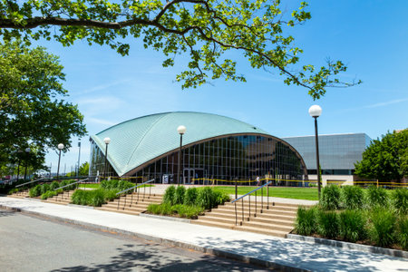 BOSTON - MAY 30: Kresge Auditorium at MIT, Cambridge, Massachusetts on May 30, 2014. It was designed by the noted architect Eero Saarinen, with ground-breaking in 1953 and dedication in 1955.のeditorial素材