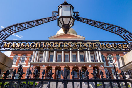 The Massachusetts State House in Boston, MA.のeditorial素材