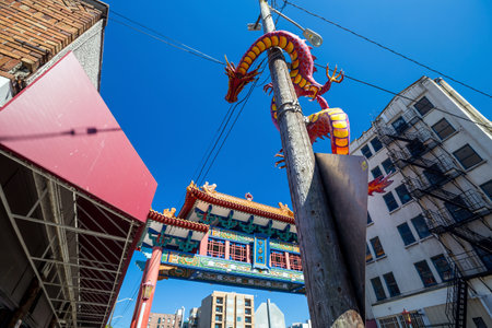 SEATTLE - JULY 5: Chinatown Seattle on July 5, 2014. The neighborhood encompasses the blocks east of Fifth Avenue S in downtown Seattle WA, USAのeditorial素材