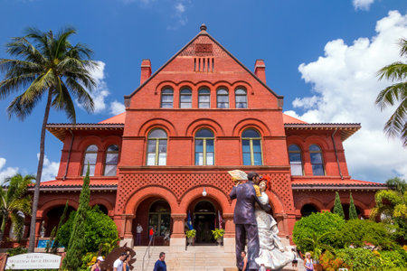 KEY WEST, FLORIDA USA - August 10: Key West Museum of Art & History at the Custom House on August 10, 2014. The building was designed by architect William Kerr, and was completed in 1891.のeditorial素材