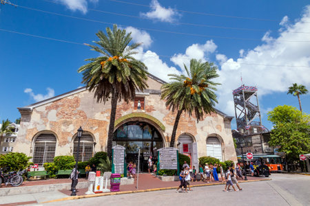 KEY WEST, FLORIDA USA - August 10, 2014: View of downtown Key West, Florida on August 10, 2014. It is considered the southernmost city in the continental United States.のeditorial素材