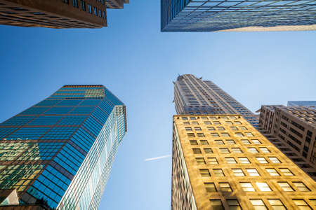 Looking up in Manhattan, New York Cityの写真素材