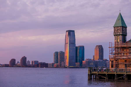 View of Hudson River and the Jersey City. USAの写真素材