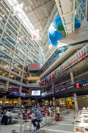 ATLANTA - AUGUST 10: Interior of CNN Center in Atlanta on August 10, 2014. The CNN Center is the world headquarters of CNN.のeditorial素材