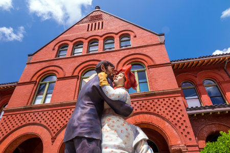 KEY WEST, FLORIDA USA - August 10: Key West Museum of Art & History at the Custom House on August 10, 2014. The building was designed by architect William Kerr, and was completed in 1891.のeditorial素材