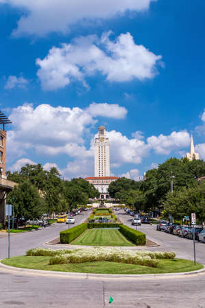 University of Texas (UT) against blue sky in Austin, Texas