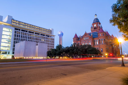 DALLAS, TEXAS-SEPTEMBER 25: John Fitzgerald Kennedy Memorial in downtown Dallas on September 25. 2014. This simple, concrete memorial to President Kennedy dominates a square in downtown Dallas near where the President was assassinated.のeditorial素材