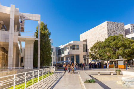 LOS ANGELES - OCTOBER 25: The J. Paul Getty Museum on October 25, 2014, commonly referred to as the Getty, is an art museum in California housed on two campuses: the Getty Center and Getty Villa.のeditorial素材