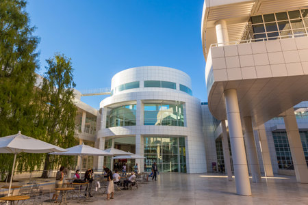 LOS ANGELES - OCTOBER 25: The J. Paul Getty Museum on October 25, 2014, commonly referred to as the Getty, is an art museum in California housed on two campuses: the Getty Center and Getty Villa.のeditorial素材