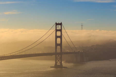 Golden Gate Bridge and downtown San Francisco, USAの写真素材