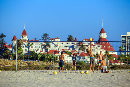 SAN DIEGO, USA - SEP 28, 2014:  Victorian Hotel del Coronado on September 28, 2014 in San Diego, USA. In the hotel was filmed famous comedy "Some like it hot", which starred Marilyn Monroe.のeditorial素材