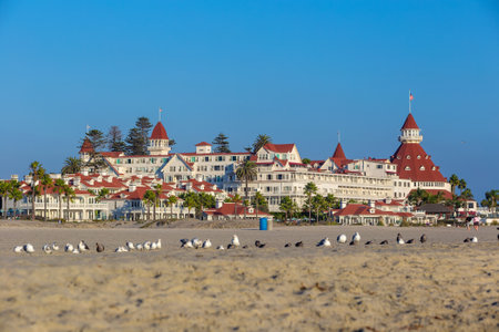 SAN DIEGO, USA - SEP 28, 2014:  Victorian Hotel del Coronado on September 28, 2014 in San Diego, USA. In the hotel was filmed famous comedy "Some like it hot", which starred Marilyn Monroe.のeditorial素材