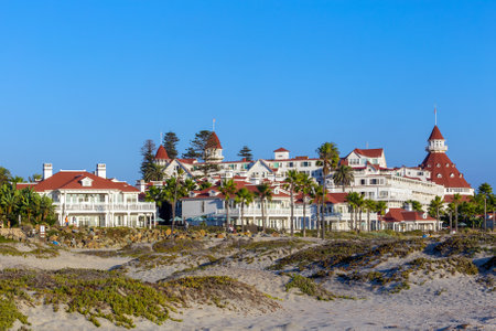 SAN DIEGO, USA - SEP 28, 2014:  Victorian Hotel del Coronado on September 28, 2014 in San Diego, USA. In the hotel was filmed famous comedy "Some like it hot", which starred Marilyn Monroe.のeditorial素材