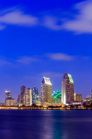San Diego skyline at sunset, CAの写真素材