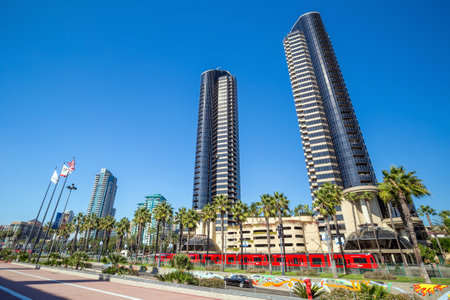 SAN DIEGO, USA - SEPT 28, 2014: San Diego city on September 28, 2014 San Diegois a major city in California, on the coast of the Pacific Ocean in Southern California,のeditorial素材