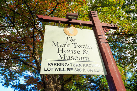 Hartford, CT- OCTOBER 15: The Mark Twain House and Museum on October 15, 2014. It was the home of Samuel Langhorne Clemens (a.k.a. Mark Twain) from 1874 to 1891 in Hartford, Connecticut.のeditorial素材