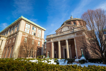 Columbia University of New York in winterのeditorial素材