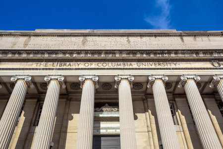 Columbia University of New York in winterのeditorial素材