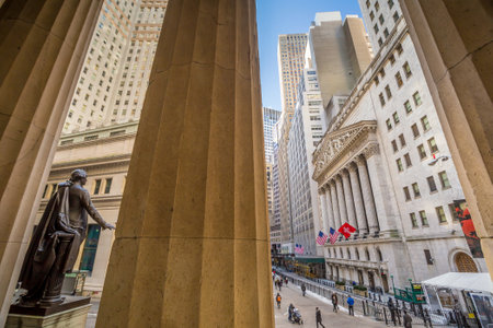NEW YORK CITY - FEB 11: The New york Stock Exchange on February 11, 2015 in New York. It is the largest exchange in the world by market capitalization.のeditorial素材